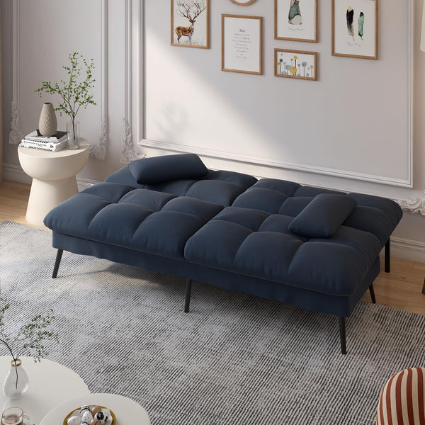 Convertible Futon Sofa Bed with Adjustable Backrest
