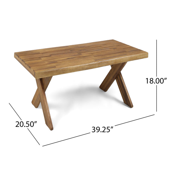 Outdoor Acacia Wood Coffee Table – Sandblast Teak Finish