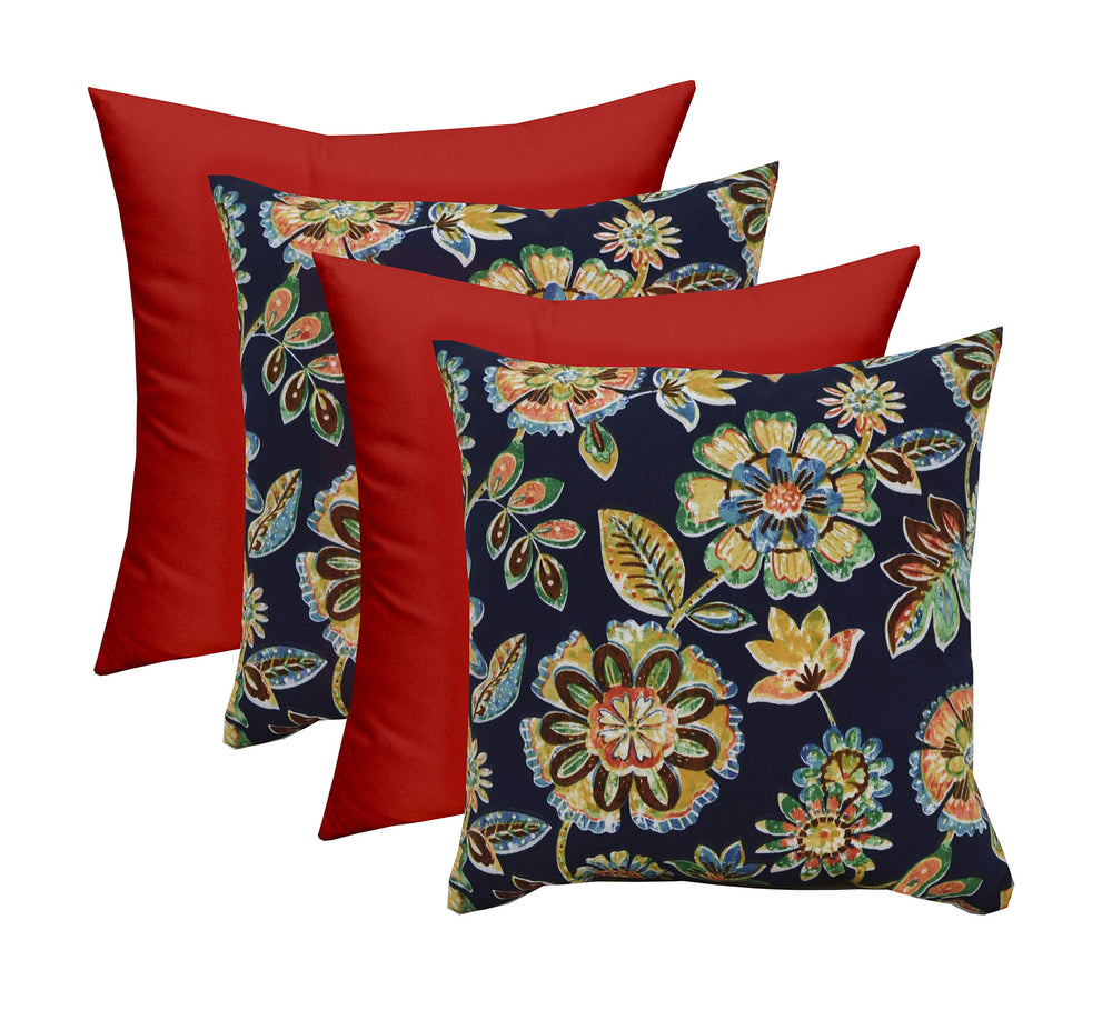 Outdoor Throw Pillows Set of 4 – 17"x17" Reversible Polyester