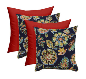 Outdoor Throw Pillows Set of 4 – 17"x17" Reversible Polyester