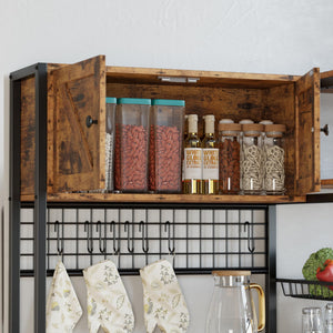 Baker's Rack with Storage Cabinets & Power Outlet