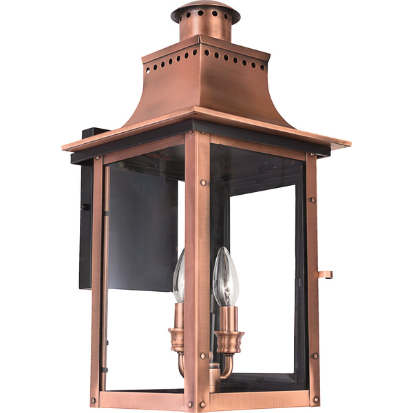 Aged Copper Outdoor Wall Lantern 2-Light