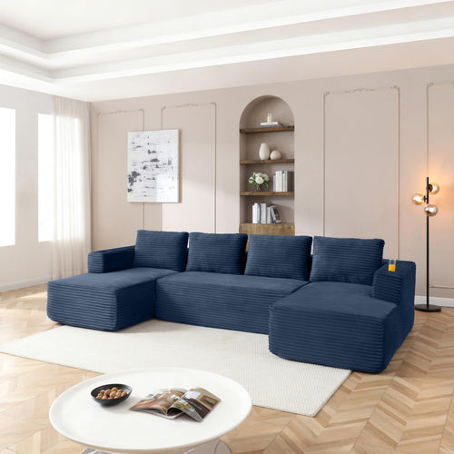 U-Shaped Modular Sectional Sofa with Chaise Lounge