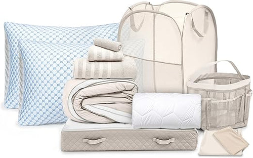 Twin XL Dorm Room Complete Bedding & Organizer Set