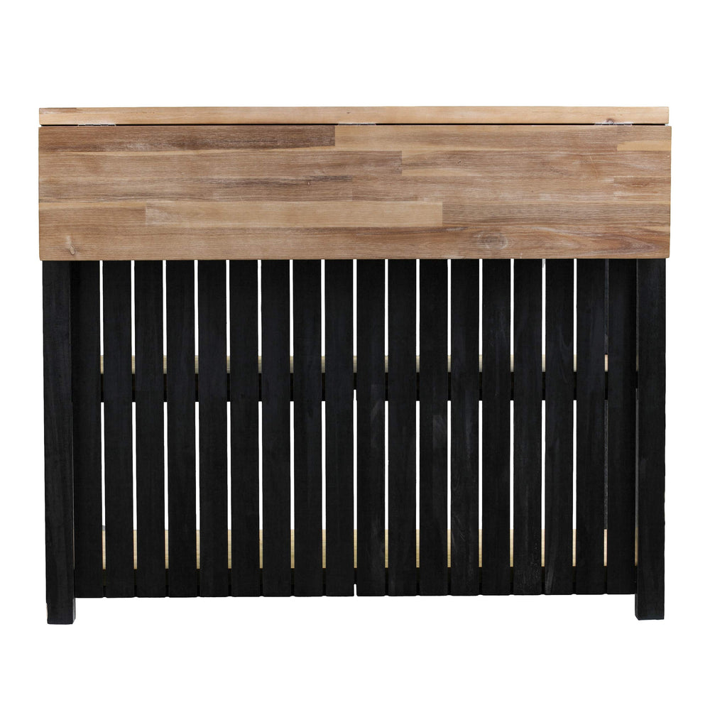 Expandable Freestanding Kitchen Island – Black & Natural