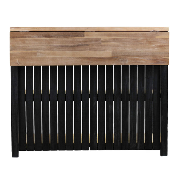 Expandable Freestanding Kitchen Island – Black & Natural