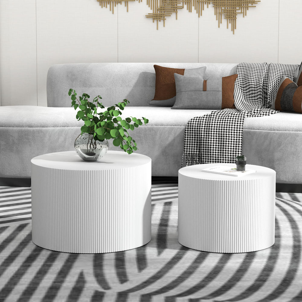 Round Nesting Coffee Table Set of 2