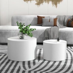 Round Nesting Coffee Table Set of 2