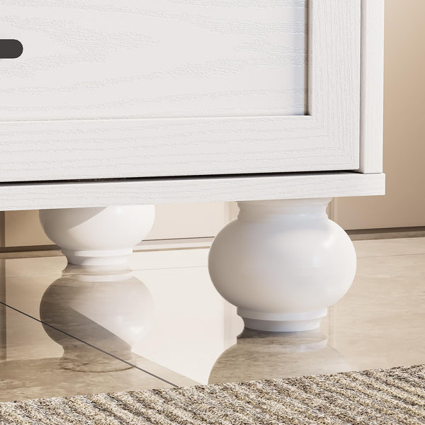 24" Bathroom Vanity with Ceramic Sink, 2 Doors, 1 Drawer & Solid Wood Legs – White