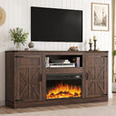 66" Farmhouse Fireplace TV Stand for 75" TVs