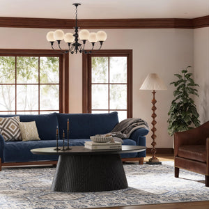 Oval Coffee Table with Fluted Design