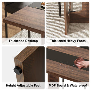 7-Piece Dining Table & Chairs Set – 71" Rectangle Table with 6 Upholstered Chairs