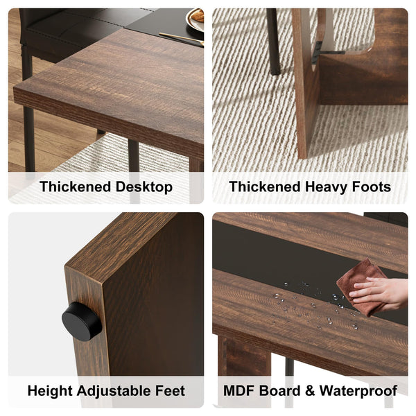 7-Piece Dining Table & Chairs Set – 71" Rectangle Table with 6 Upholstered Chairs