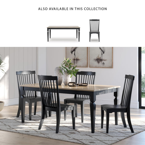 Mango Wood Dining Table, Light Brown & Black