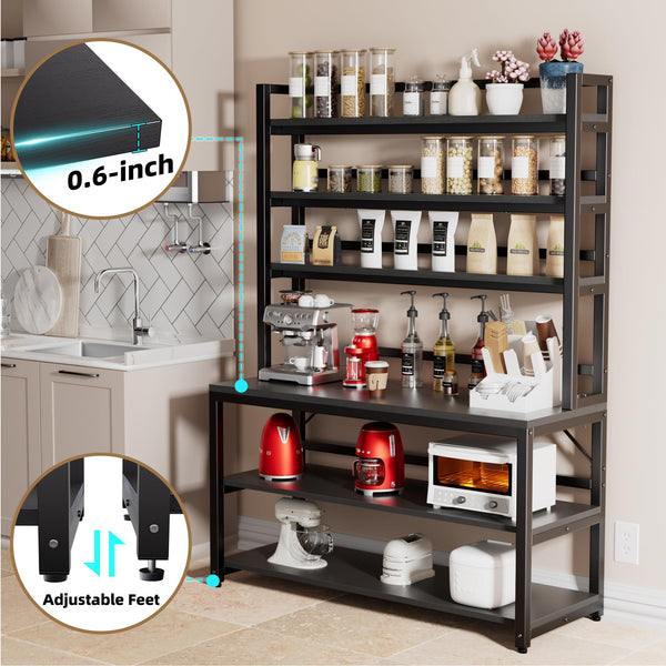 6-Tier Baker's Rack with Hutch & Storage Shelves