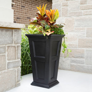 Tall Self-Watering Planter — 34" Polyethylene, UV & Weather Resistant, Indoor & Outdoor
