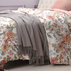 Silk Throw Blanket with Hand-Knotted Fringe