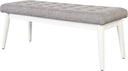Mid-Century Wood Dining Bench with Tufted Cushion