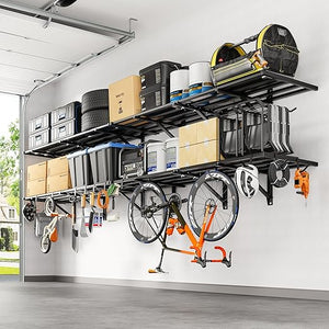 Heavy Duty Garage Wall Shelving with Hooks