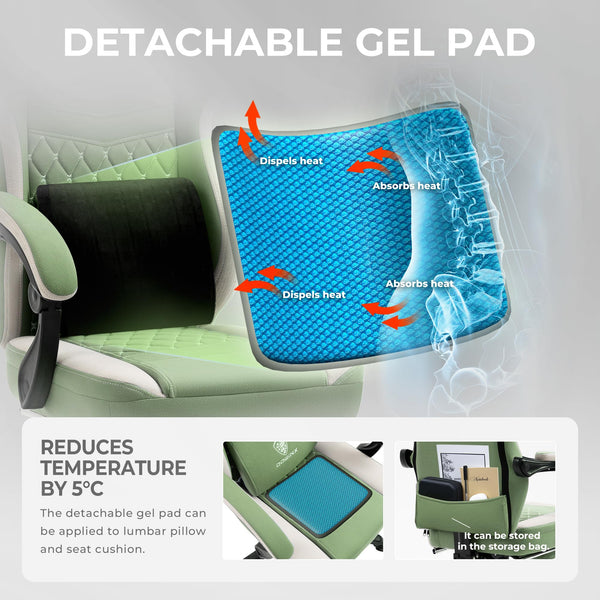 Ergonomic Gaming Chair with Pocket Spring Cushion & Footrest