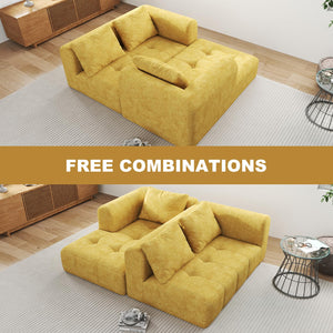 L-Shaped Modular Sectional Sofa with Deep Seat