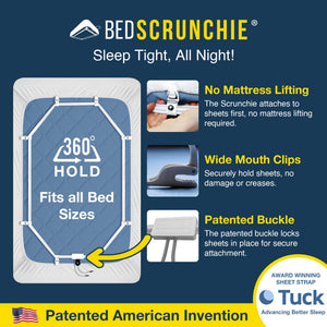 Bed Sheet Holder Straps with 360-Degree Tightener — Fits All Mattress Sizes