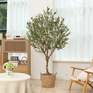 7 ft Artificial Olive Tree in Pot