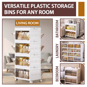 Stackable Plastic Storage Cabinet with Drawers