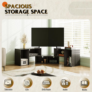 TV Stand with LED Strip, Modular Entertainment Center, 55–80" TVs
