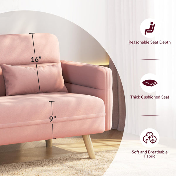 Mid-Century Modern 2-Seater Loveseat Sofa