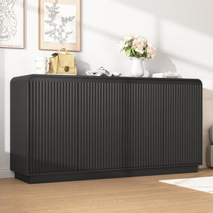 59" Fluted Sideboard Cabinet with Charging Station
