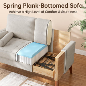 Loveseat Sofa with Spring Cushions & Removable Cover