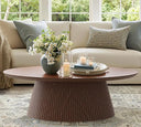 Oval Coffee Table with Fluted Design