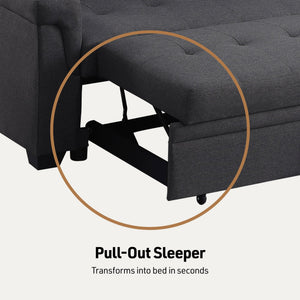 Convertible L-Shaped Sectional Sleeper Sofa with Storage Chaise