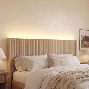 Fluted Wall-Mounted Headboard with LED Lighting