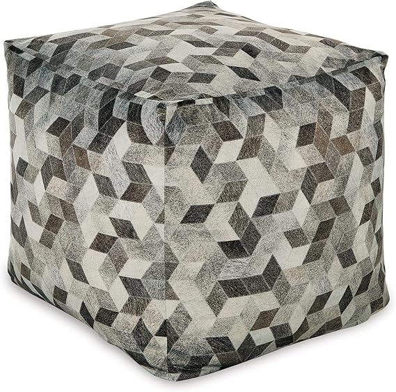 Cotton & Hemp Square Pouf Ottoman