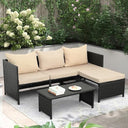 3-Piece Outdoor PE Rattan Patio Conversation Set