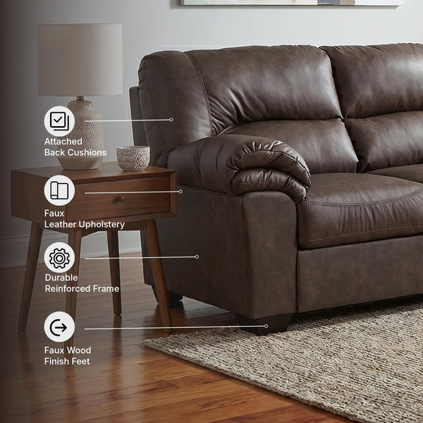WalkerPoint Contemporary Sofa – Dark Brown