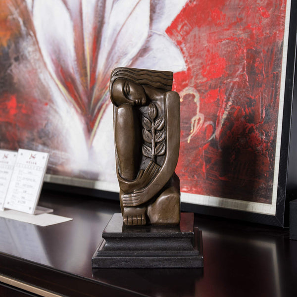 Abstract Bronze Female Sculpture