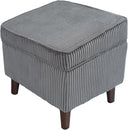 FAGAGA Storage Ottoman with Adjustable Lid, Soft Step Stool, Footrest and Seat, Ottoman Foot Rest for Living Room, Bedroom, Dorm, Green