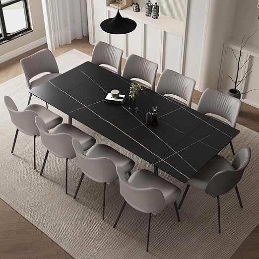 Extendable Sintered Stone Dining Table 62.9" to 94.4"