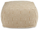 Rectangular Handwoven Geometric Cotton Pouf Ottoman