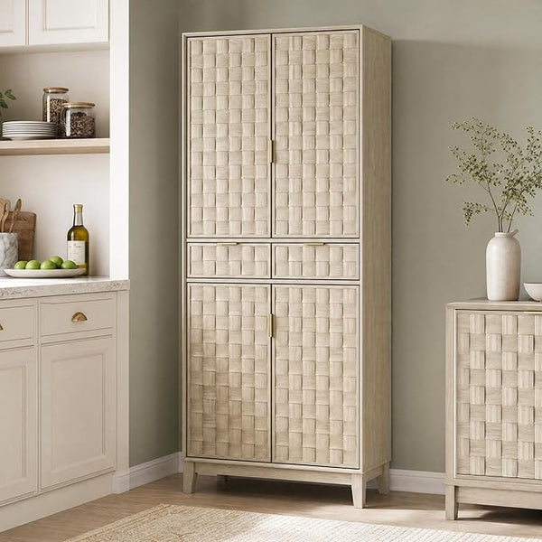 71" Tall Pantry Cabinet with Doors, Drawers & Adjustable Shelves