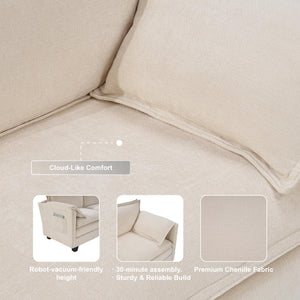 L-Shaped Modular Sectional Sofa with Reversible Ottoman