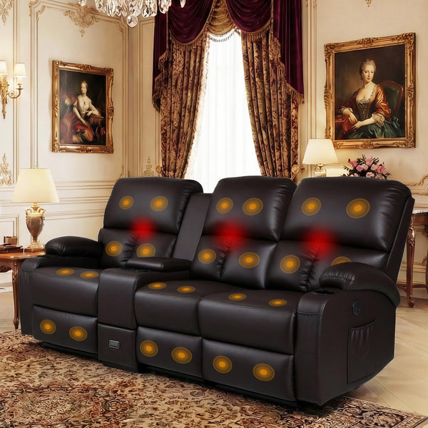 Recliner Loveseat with Massage & Heat