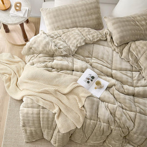 Puffy Plush Oversized Comforter Set - Timber Taupe