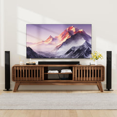 Mid-Century Modern TV Stand with Power Outlet – Fits TVs Up to 65"
