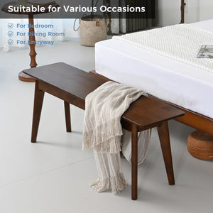 47-Inch Solid Oak Wood Dining Bench