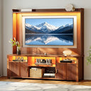 70" Entertainment Center with LED Lights & Charging Station