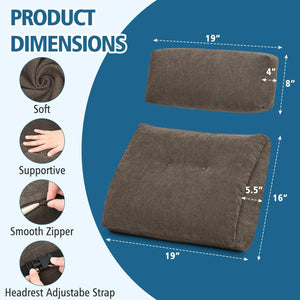 Dual-Layer Lumbar & Headrest Support Pillow Set